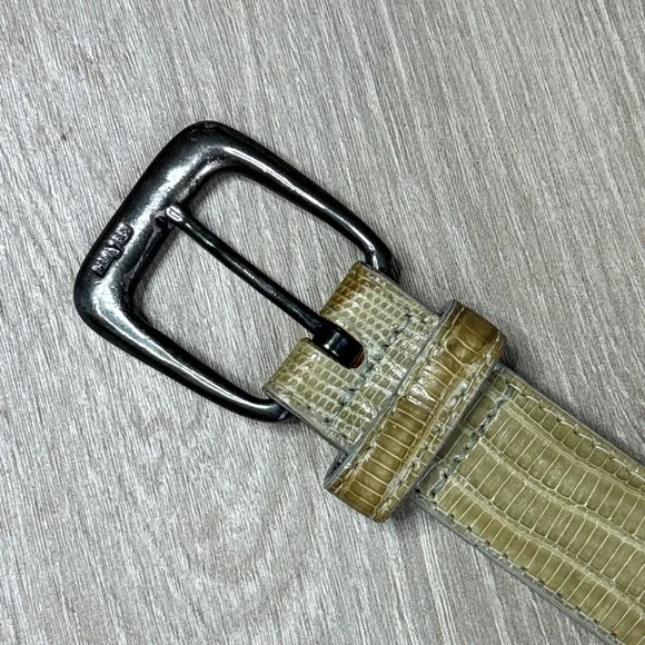 Vintage 1985 Ralph Lauren Lizard & Sterling Silver Buttercream Belt Ralph Lauren Sterling Silver Chain Buckle Belt main image 4